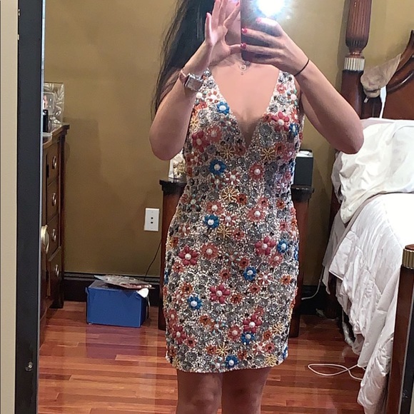 Beautiful JOVANI sequin floral dress! - Picture 5 of 8